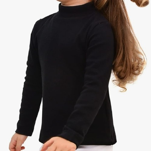 Unisex Black Roll neck Top