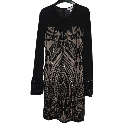 Womens Black Sequins Dress