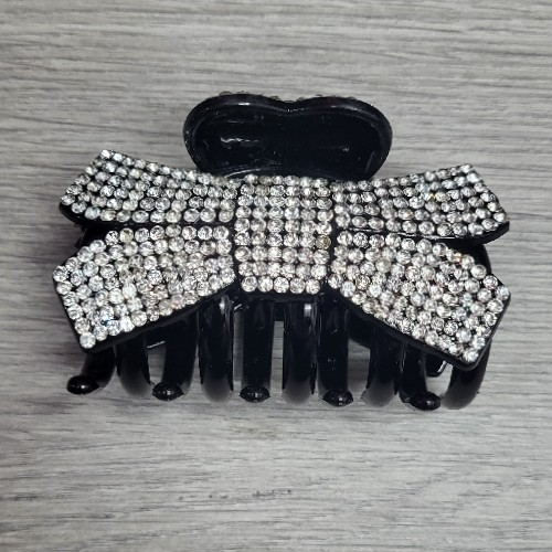 Black Bling Bow Hair Clip