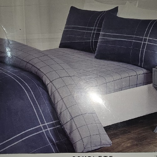 Blue And Gray Double Bedding