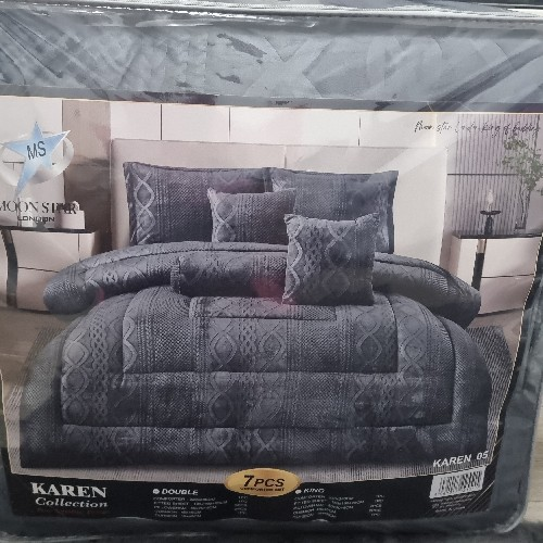 Karen Collection Dark Gray 7pc Bed Set