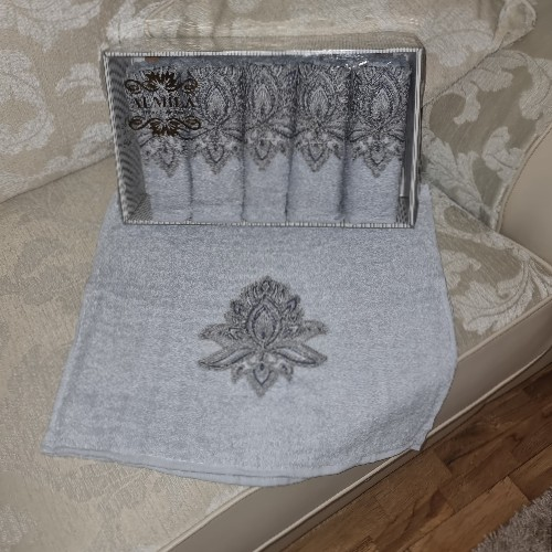 Turkish Hand Towl Blue/Silver