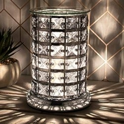 Desire Aroma Lamp Electric Touch Silver Oil Burner Scented Wax Crystal Black