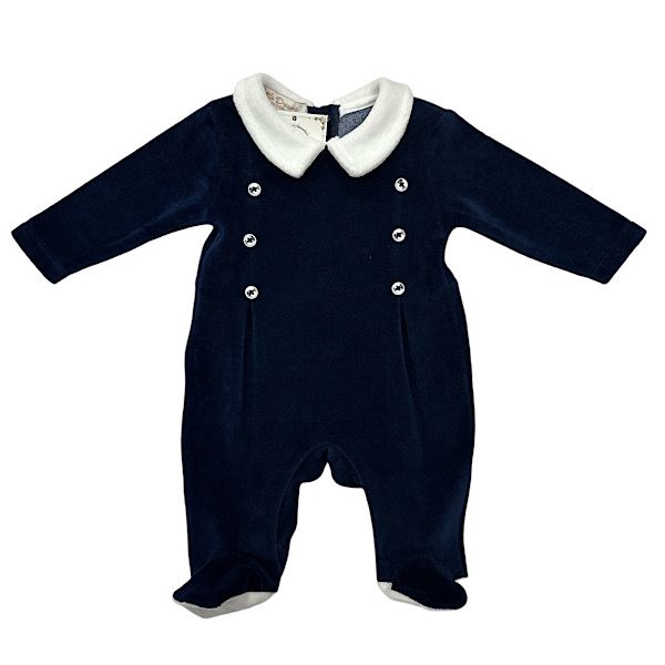 Baby Boys All-In-One Sleepsuit Outfit- Navy Blue