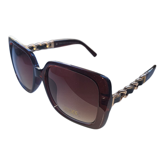 Women's Designer Sunglasses With Chain Link Arm- UV 400 Protection