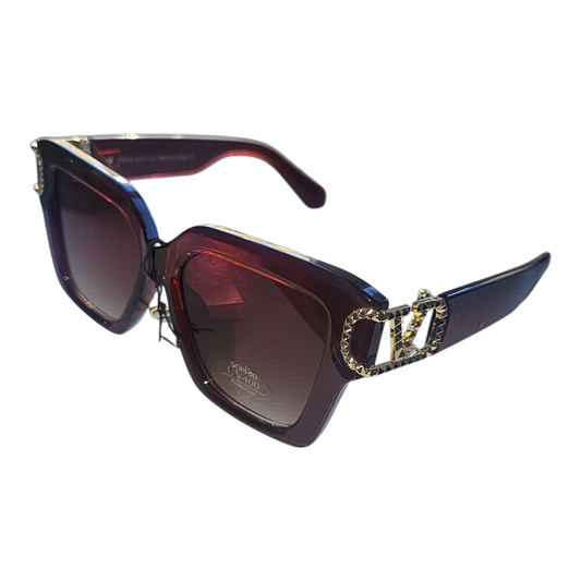 Women's Designer Sunglasses- Gold Hinge Detail- UV 400 Protection