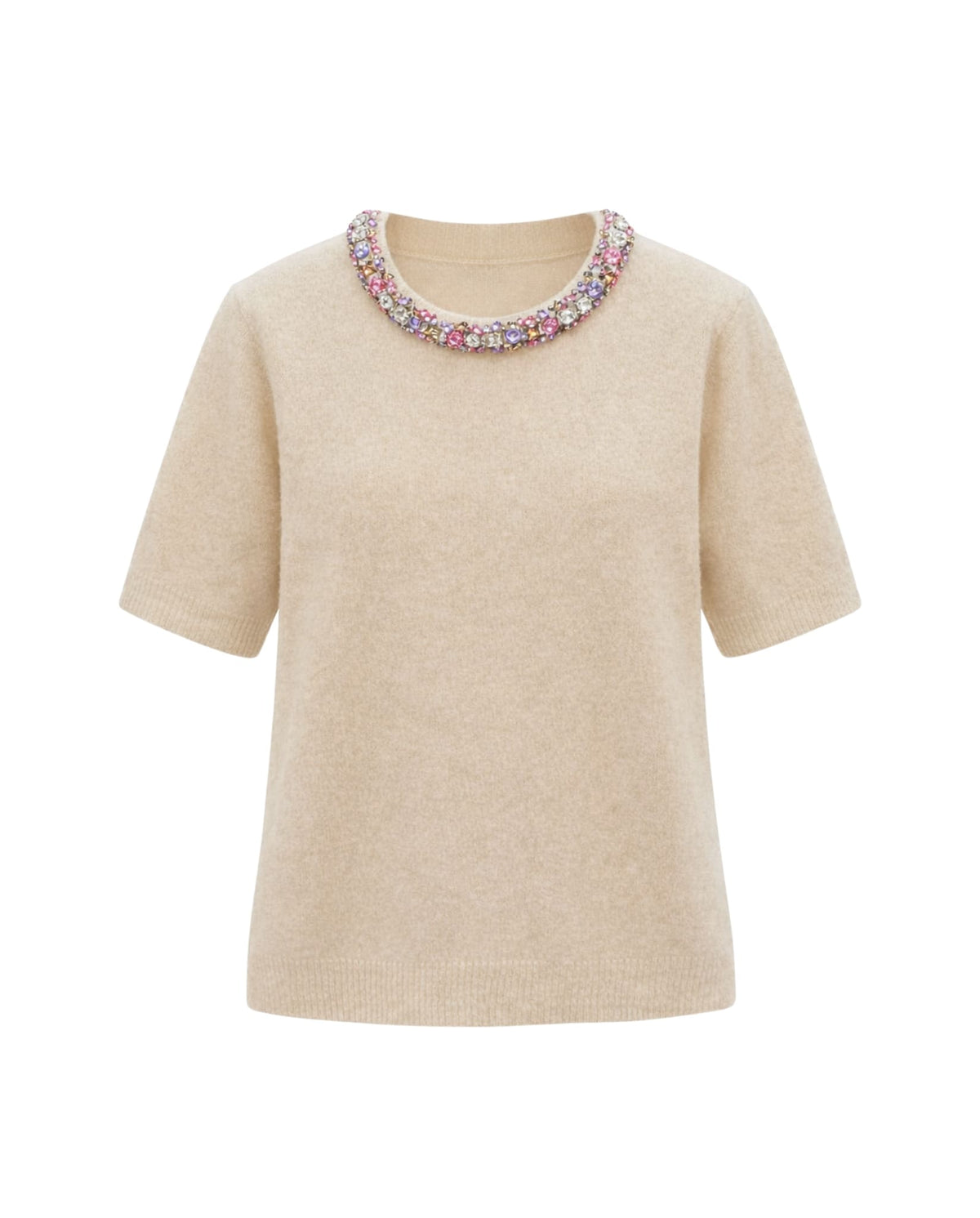 Women's Crystal Collar Knit Top