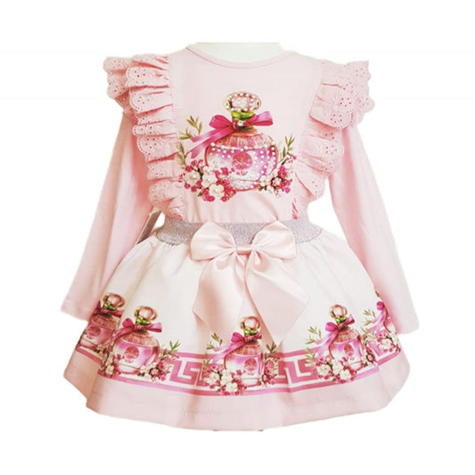 girls neon skirt set pink