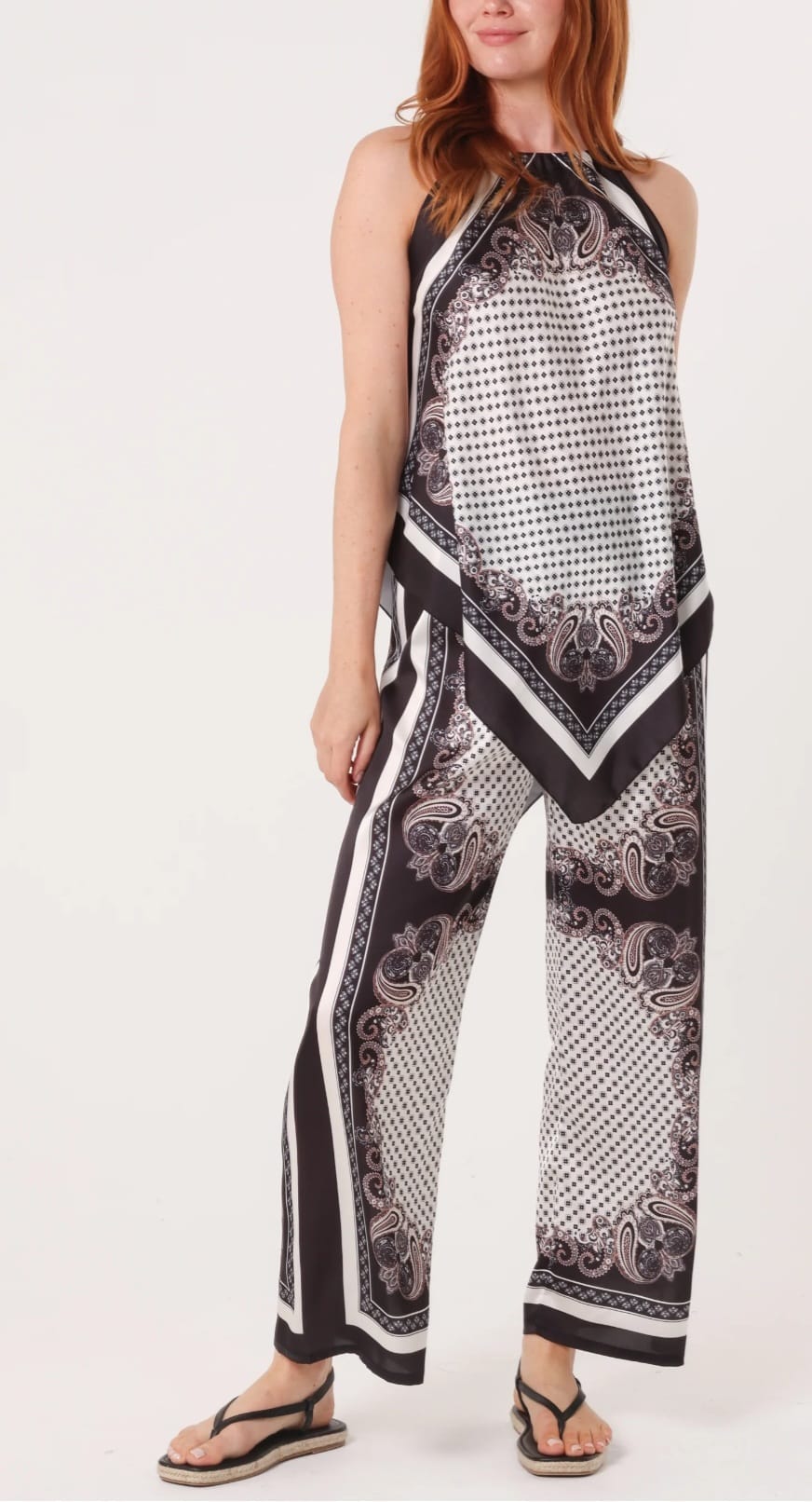 Women's Satin Two Piece Outfit Trousers And top