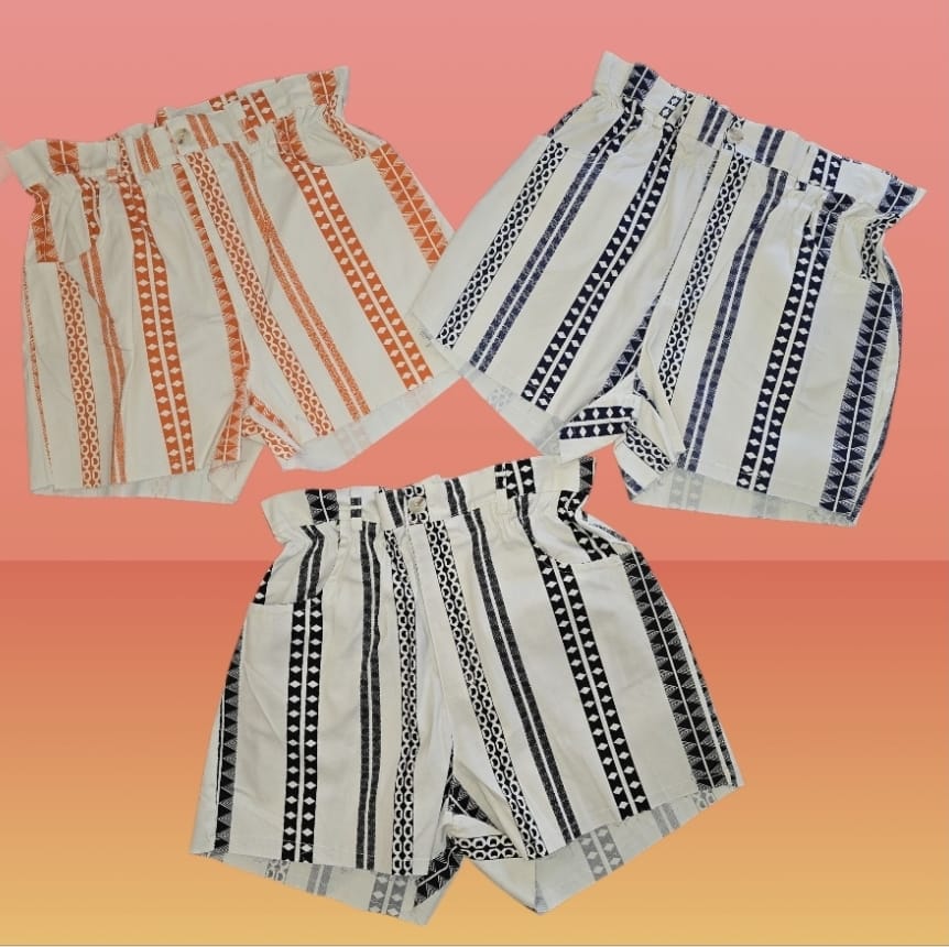 Women's Cotton Shorts With Aztec Pattern