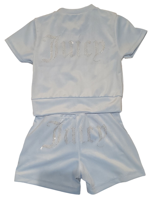Girls Juicy Velour Short Sleeve Shorts Set- Various Colours