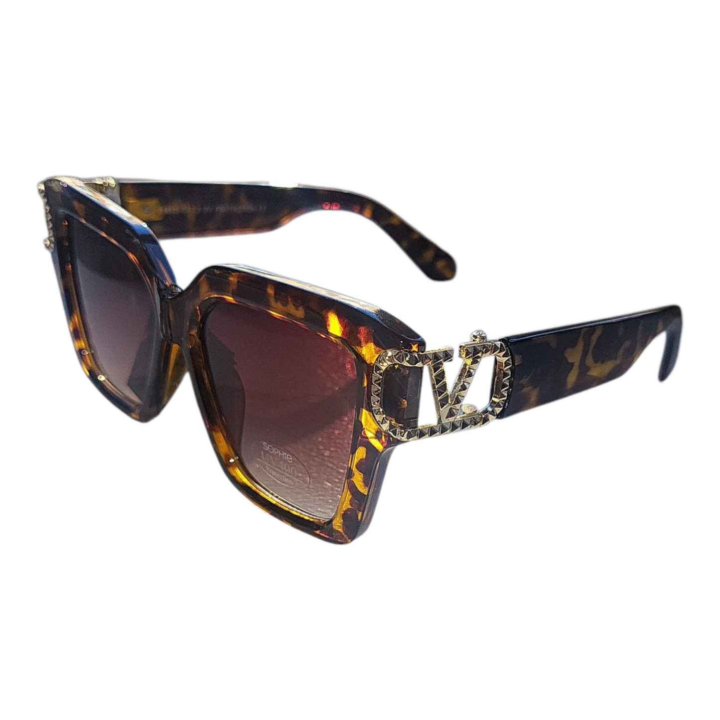 Women's Designer Sunglasses- Gold Hinge Detail- UV 400 Protection