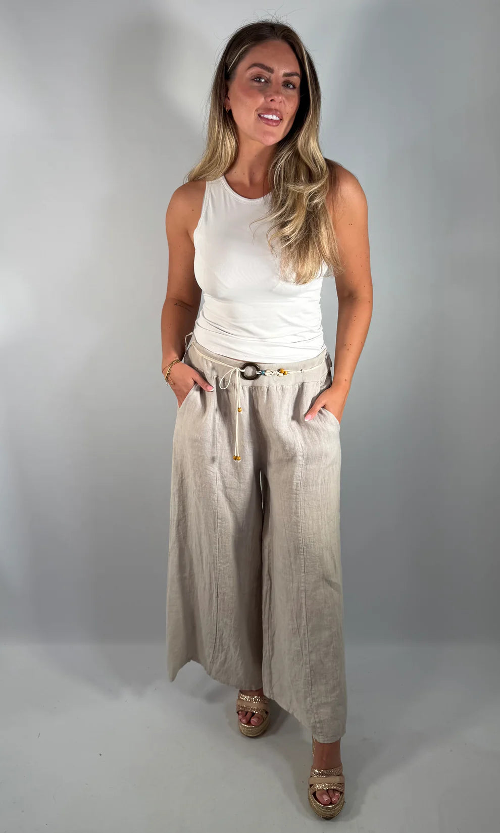 Women's Linen Culottes Trousers