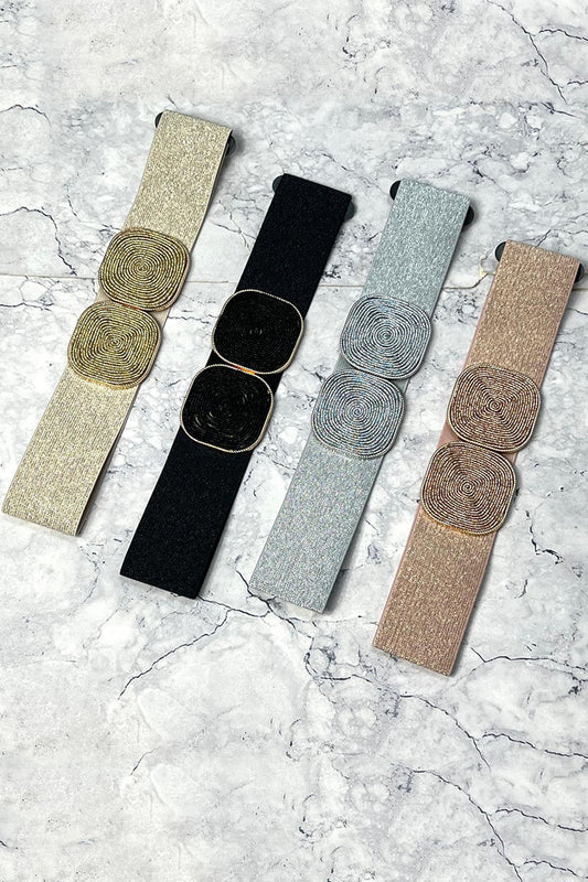 Women's Stretchy Belt With Square Squiggle