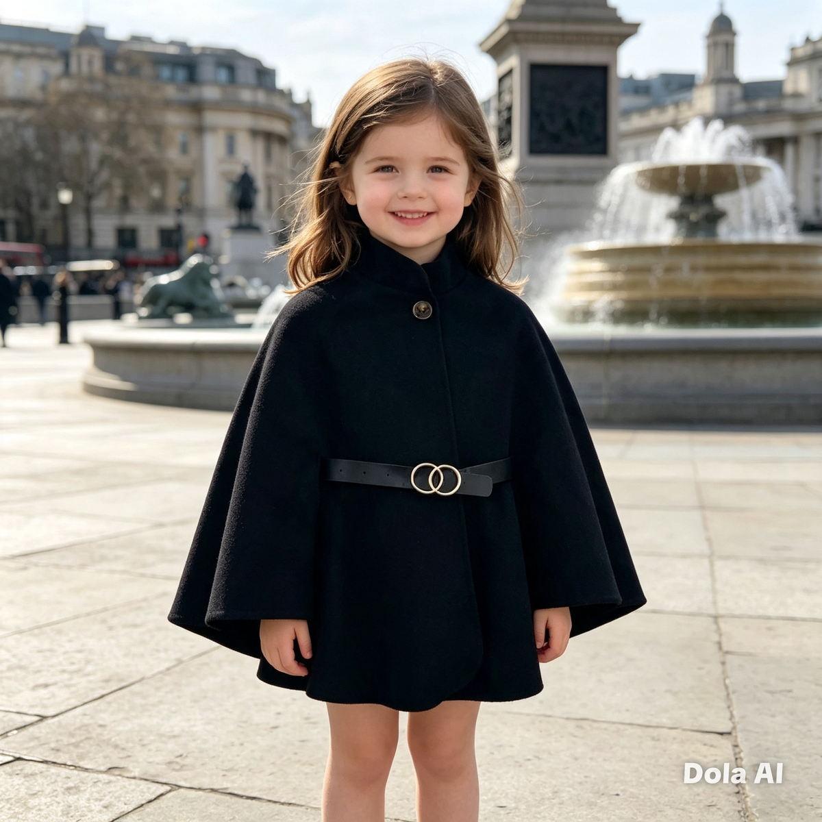 Girls Black Poncho Cape- Ages 4 to 14 Years