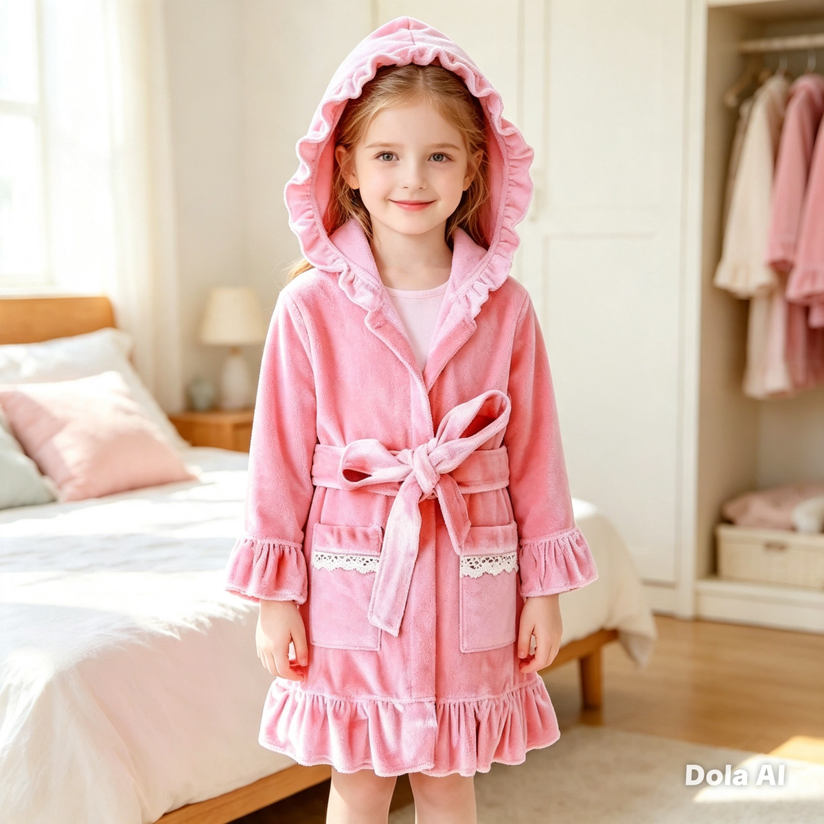 Girls Pink Dressing Gown