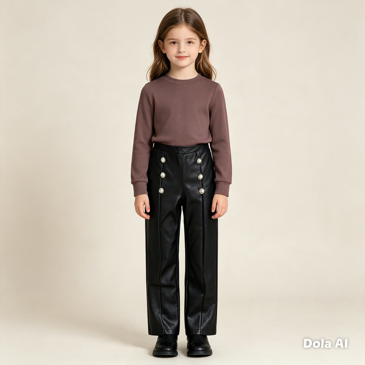 Girls Legging Faux Leather