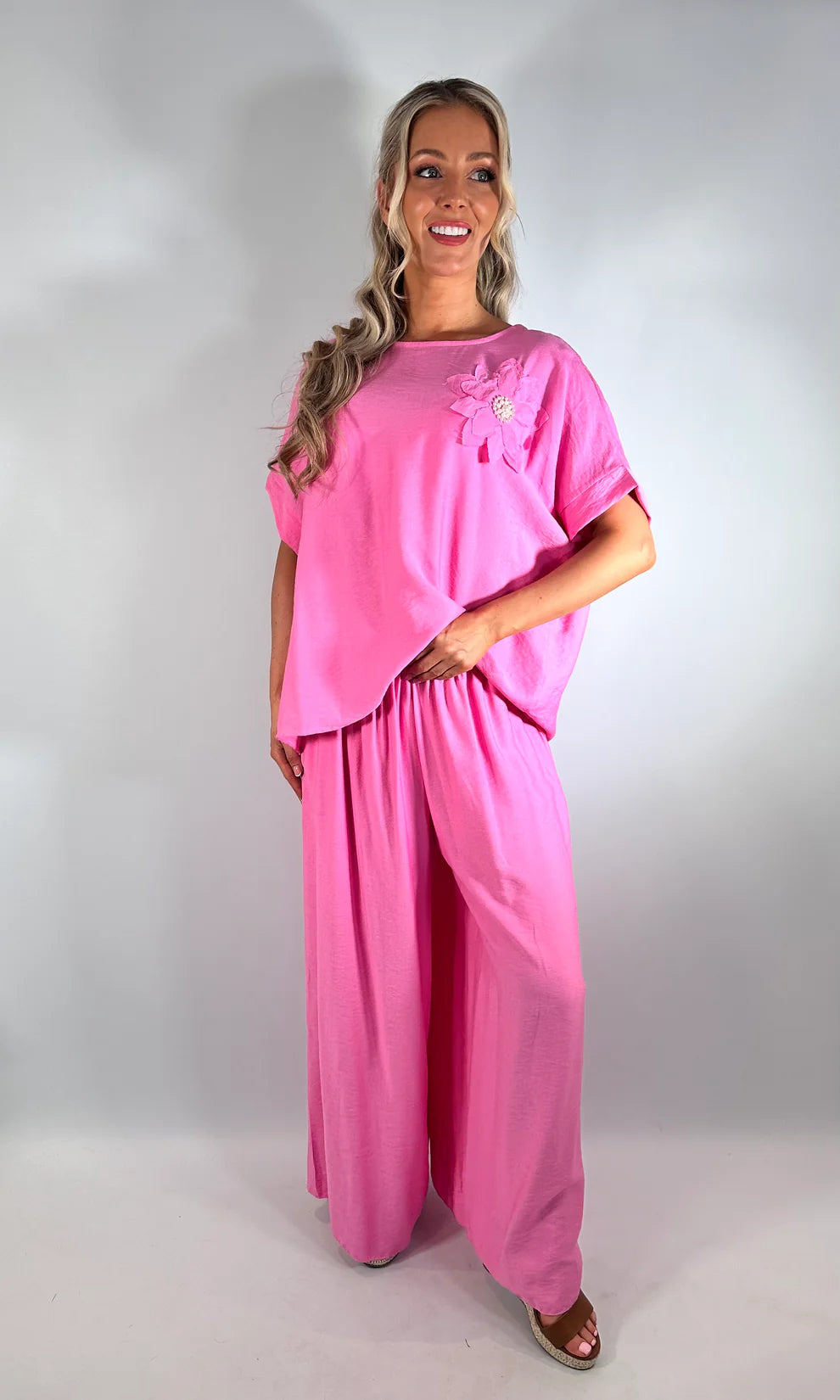 Women's Flower Detail Co-ord One Size 8 To 18