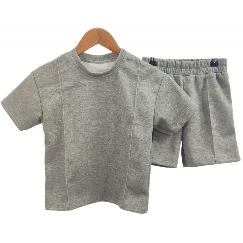 Boys Italian Shorts And T-Shirt Set- Grey