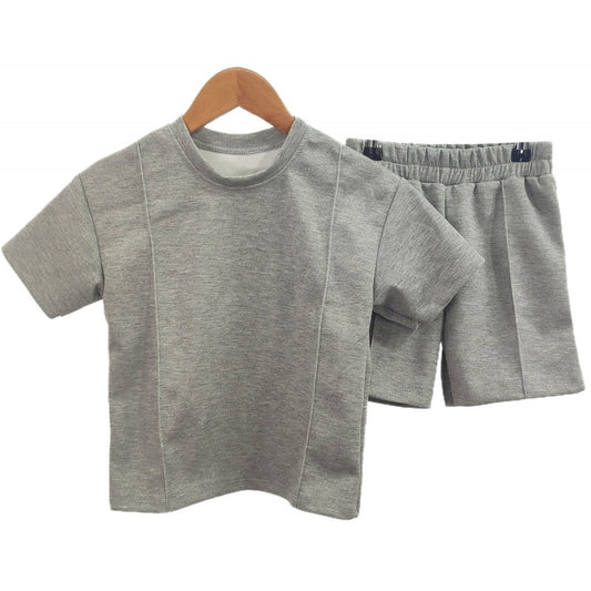 Boys Italian Shorts And T-Shirt Set- Grey