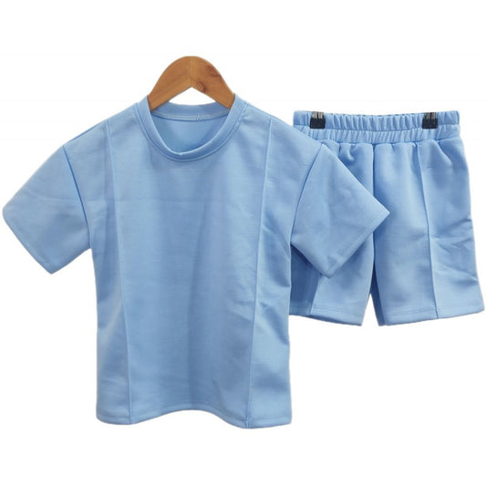 Boys Italian Shorts And T-Shirt Set- Sky Blue