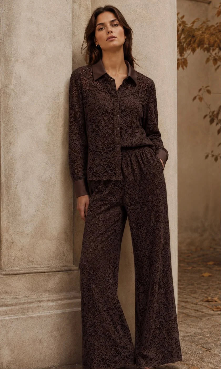Women's Sasha Lace Shirt And Trouser