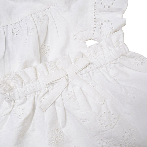Girls 3pc Broderie Anglaise Short Set- 0 to 12 Months