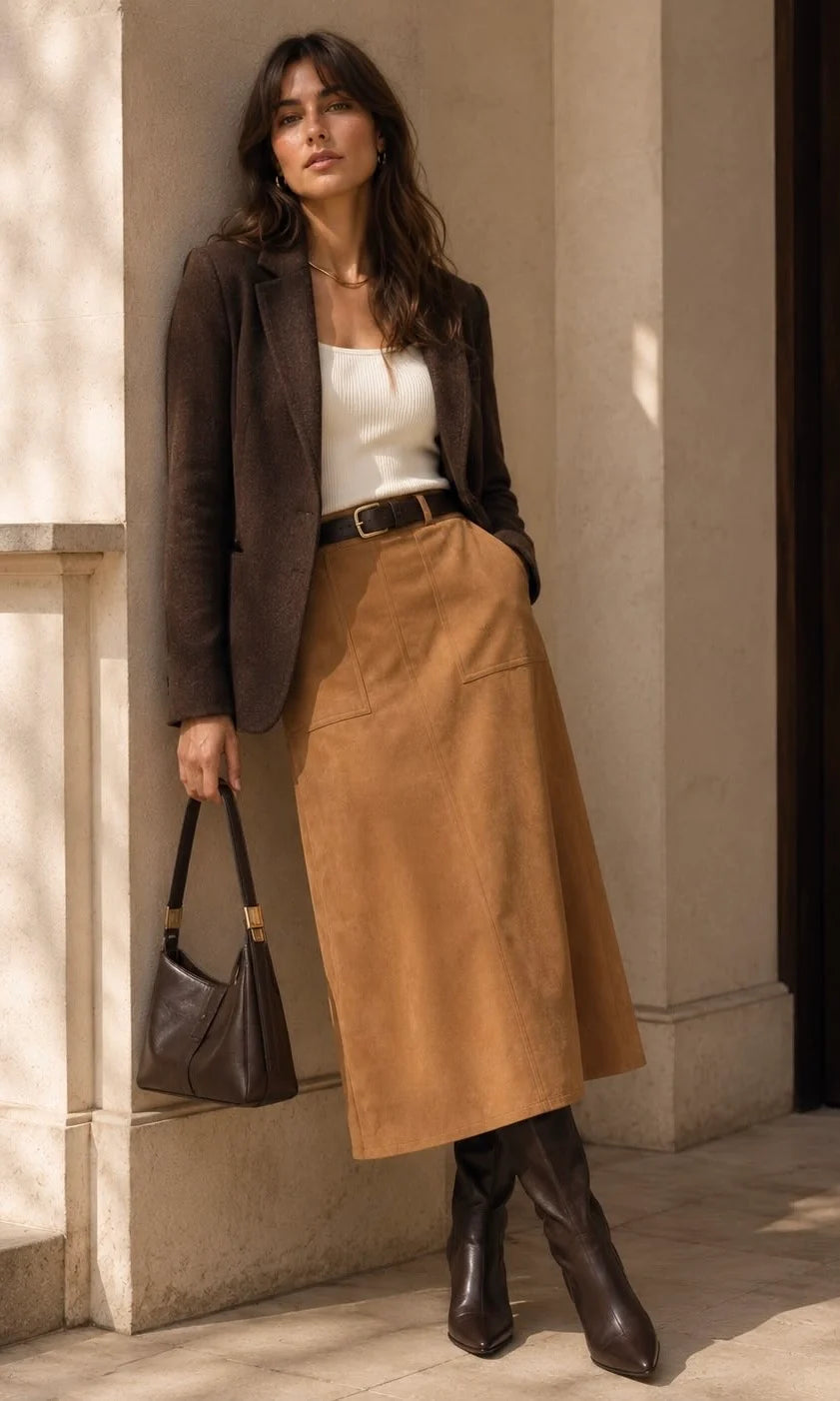 Women's Rita Suedette Pocket Skirt
