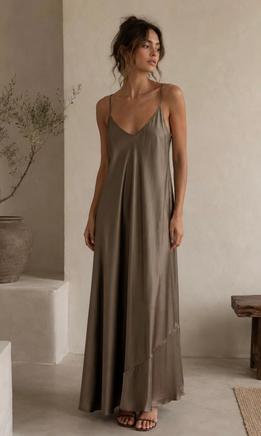Women's Lily Satin Feel Maxi Dress One Size Uk 8-16