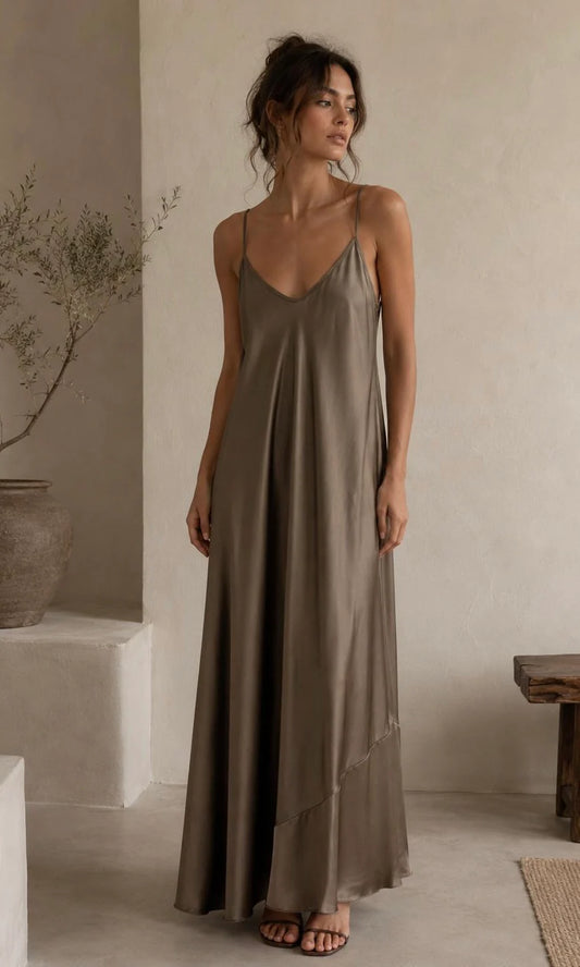 Women's Lily Satin Feel Maxi Dress One Size Uk 8-16