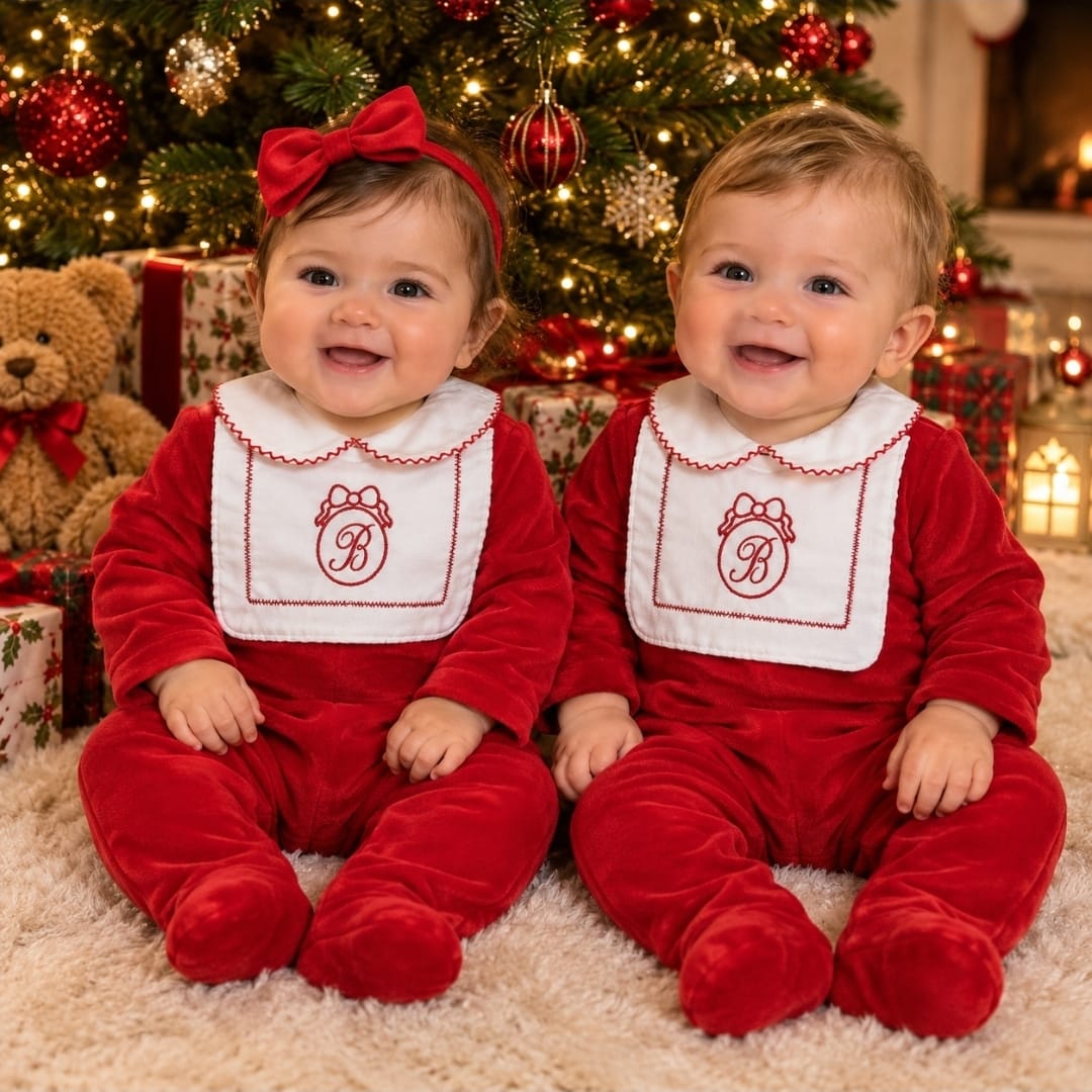 Baby Boys/Girls Christmas Romper Suit With Motif Detail