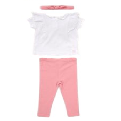Baby Girls Broderie Anglaise Legging Set.