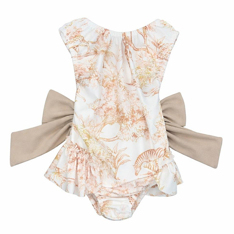 Beige Animal Inspired girls swimsuit