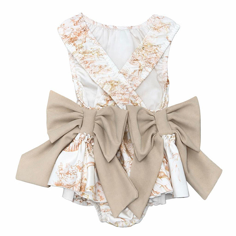 Beige Animal Inspired girls swimsuit back