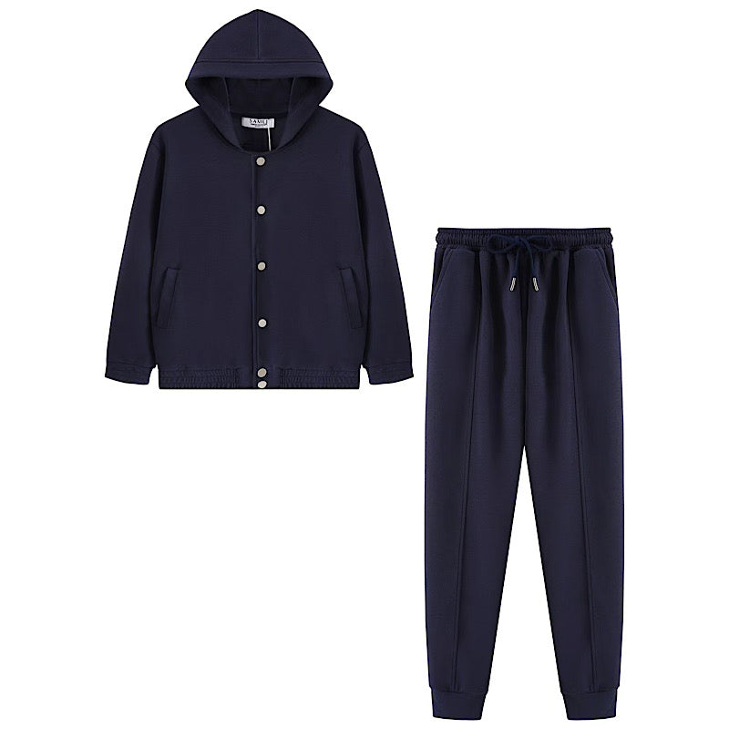 Boys Dark Navy 2pc Button Jacket Set Yg106