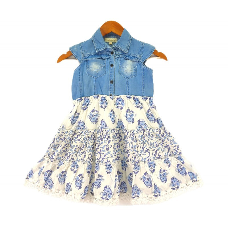 Girl's Cotton Lined Denim Dress- Ages 3 to 11 Years