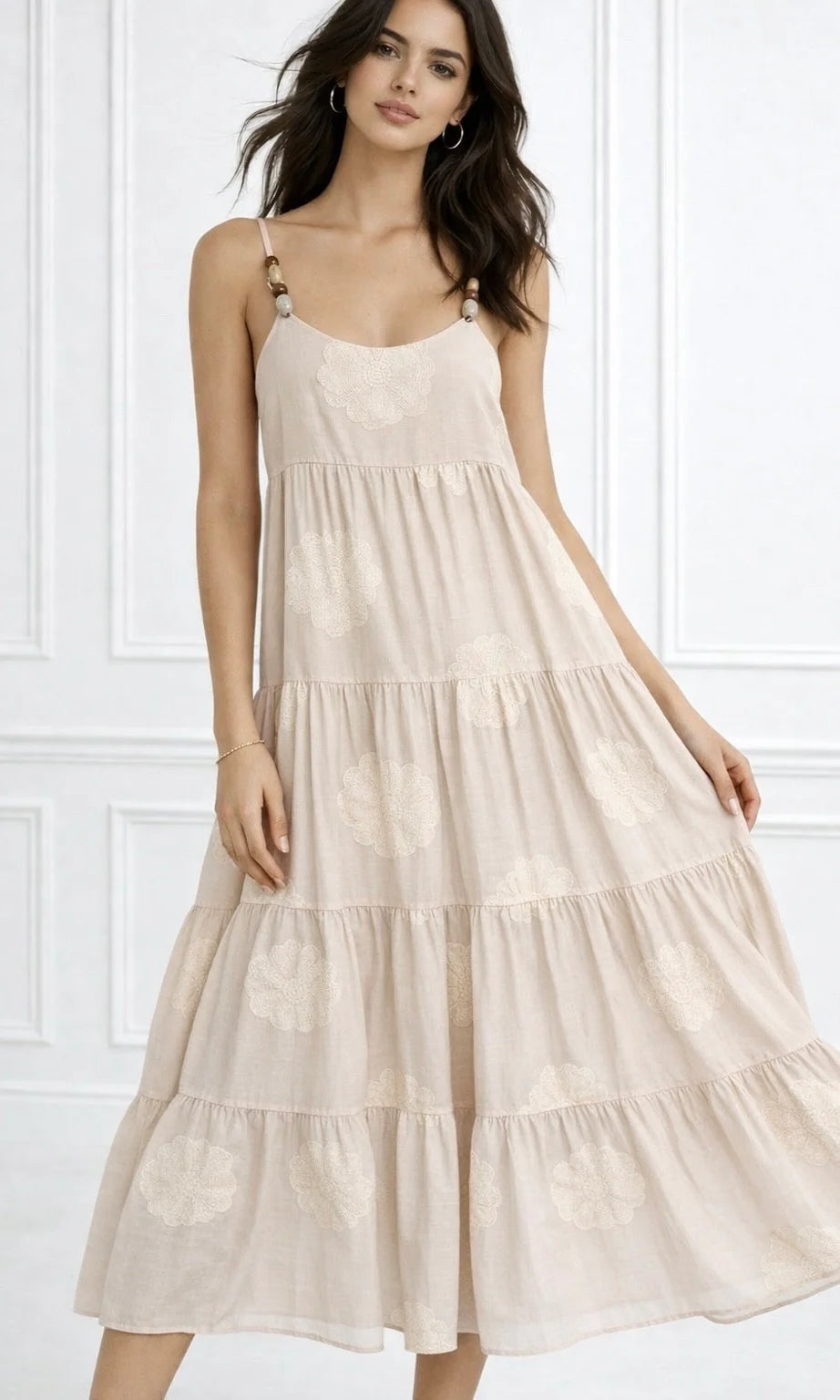 Women's Luna embroidered Tencel dress One Size Uk 8-16