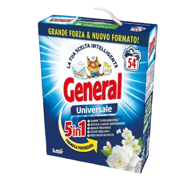 GENERAL LAUNDRY DETERGENT POWDER UNIVERSALE 54 WASHES 2.43kg