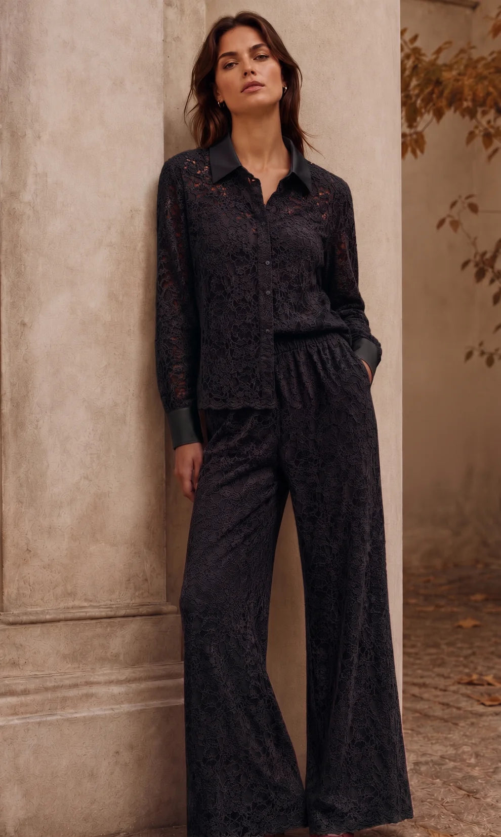 Women's Sasha Lace Shirt And Trouser