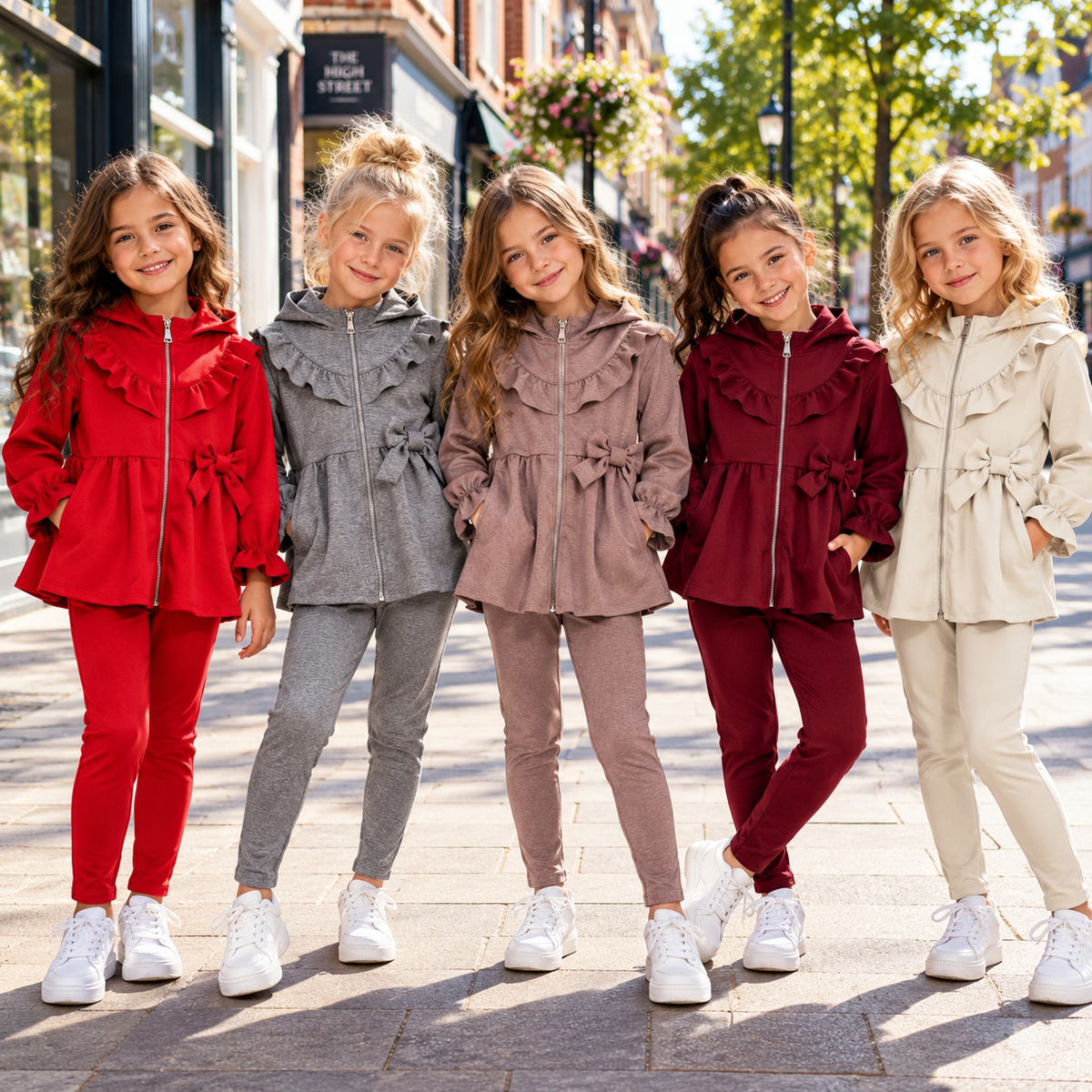 Girl's Hooded Zipped Jacket & Trouser Lounge Set