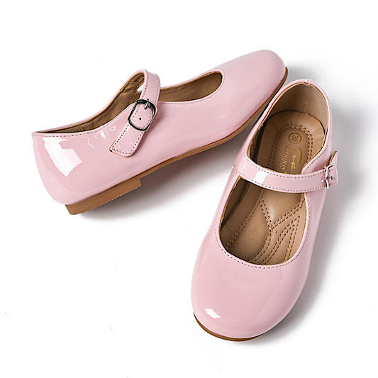 Girls Baby Pink Patent Shoes