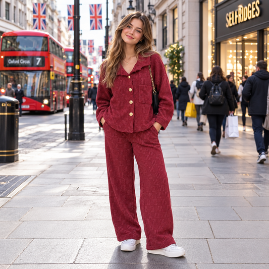 Girls Burgundy Lounge Wear Set