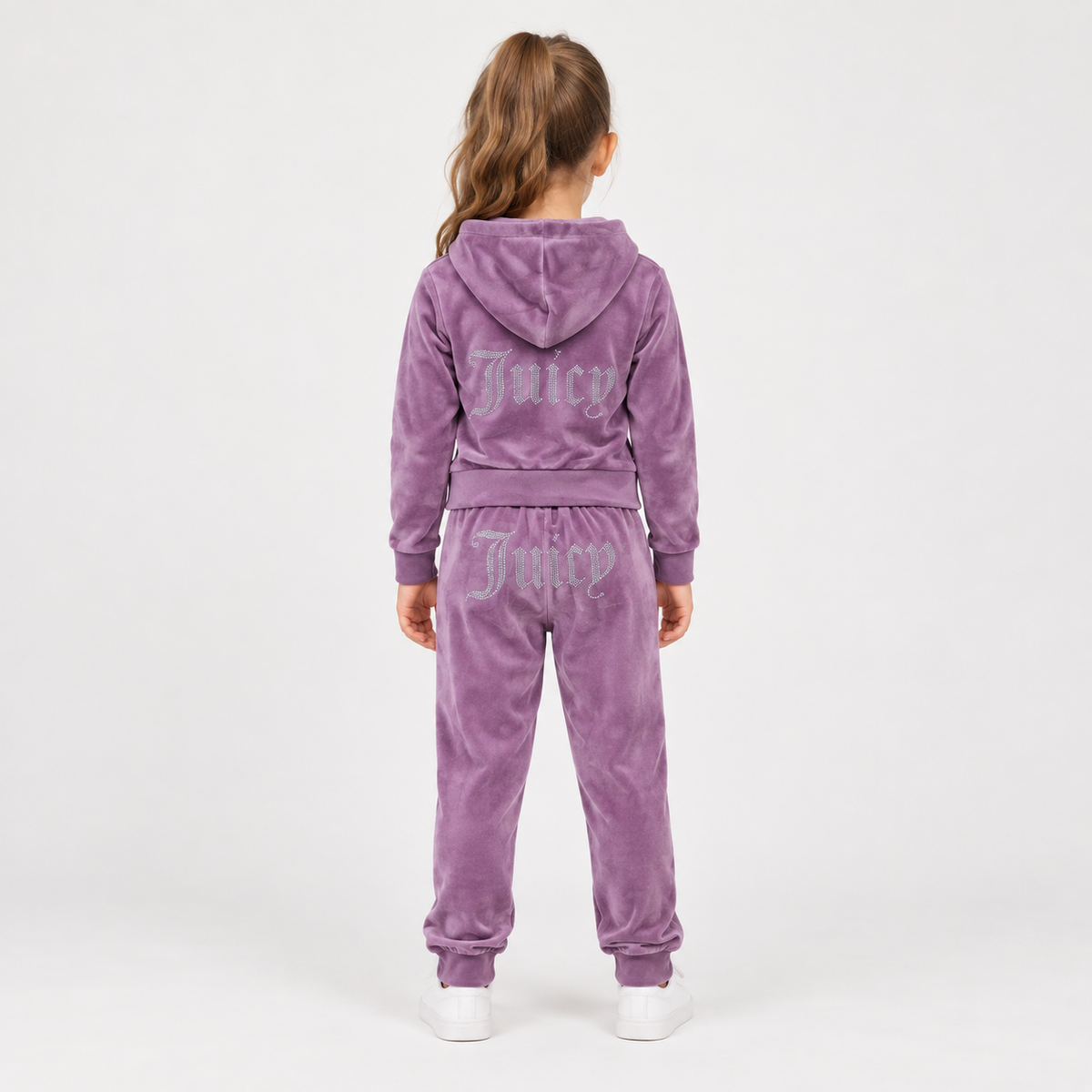 Girls Juicy Velour Tracksuit- Zip And Hooded Jacket- Cuffed Sleeves And Bottoms