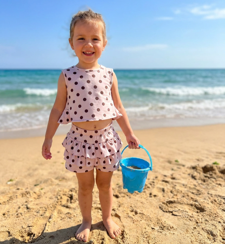 Girls Polka Dot Skort Set