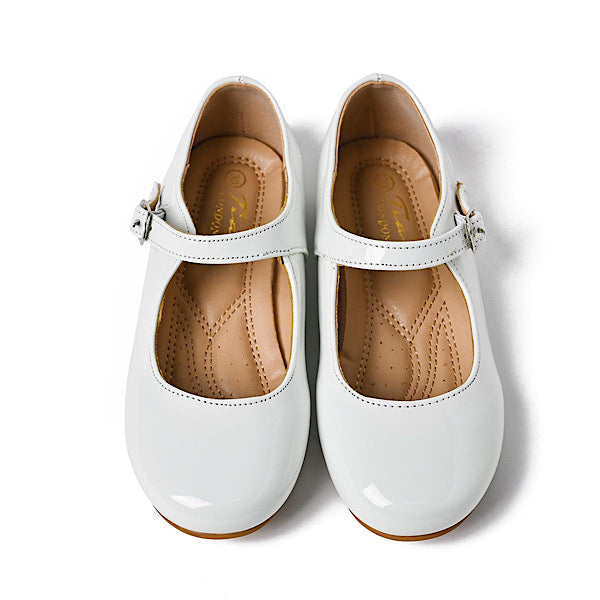 Girls White Patent Shoes