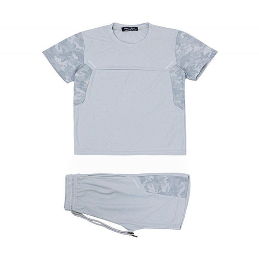 Boys T-Shirt And Shorts Set- Grey