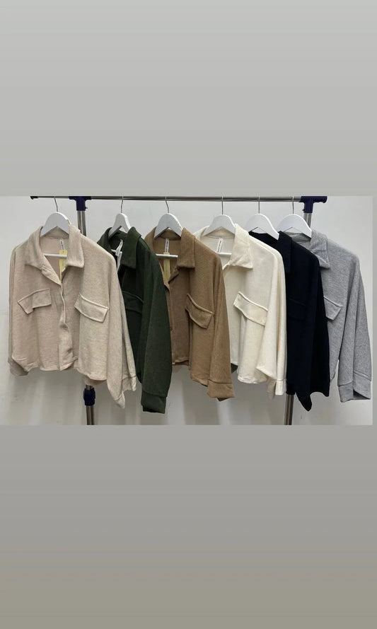 Women's comfy button through top