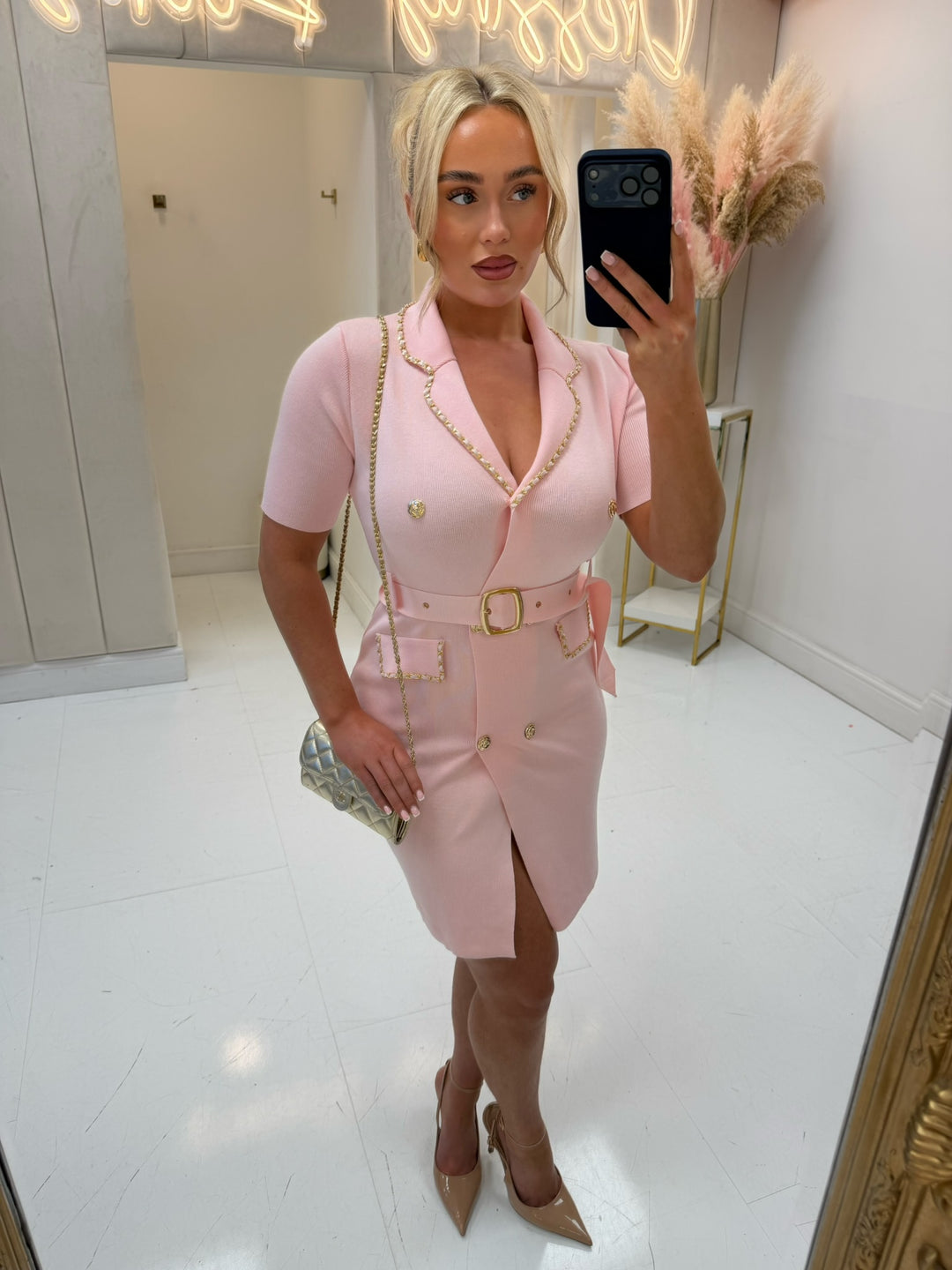 Womens Chain Dress With Belt