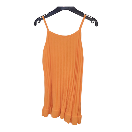 Girls Pleated Strappy Summer Dress- Orange or Pink- Ages 4 to 14