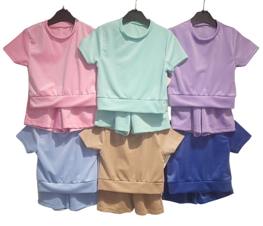 Girls Juicy Velour Short Sleeve Shorts Set- Various Colours